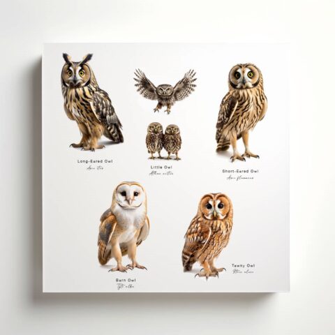 Mixed owls print