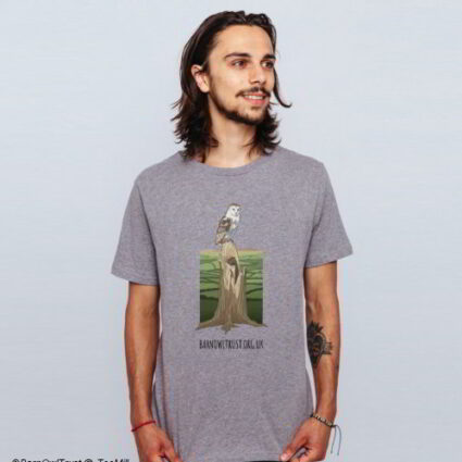 Mens Grey Barn Owl Tshirt