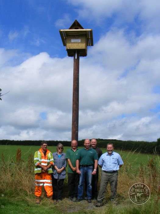 Pole boxes people erected