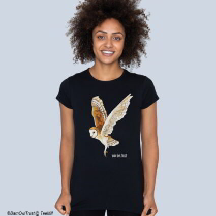 Womens Black Barn Owl T Shirt